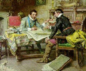 George Heriot And Sir Walter Raleigh by Arthur David Mccormick