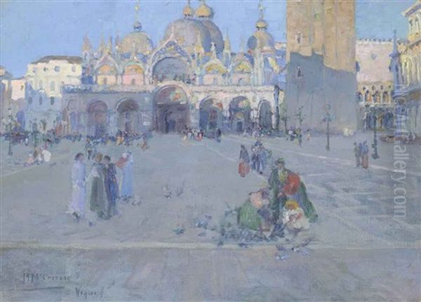 Feeding The Birds In The Piazza San Marco, Venice - view 1