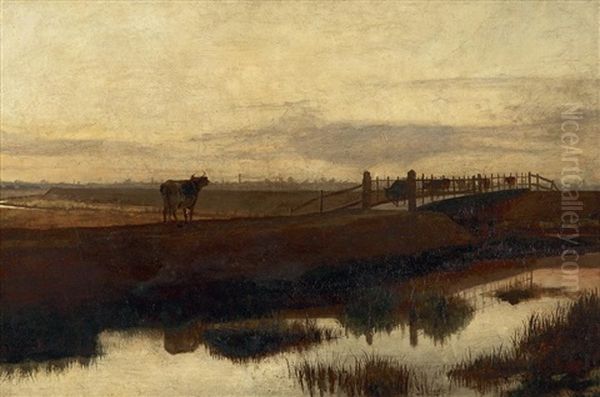 Cows Crossing Mccauley Creek, Looking Towards Melbourne - view 1