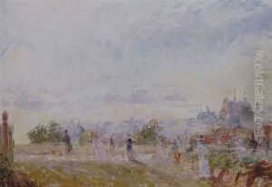 Figures In A Street, A Bit Of South Yarra by Frederick McCubbin