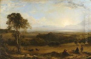 Panoramic View Of Parkland With Castle In Middle Distance
