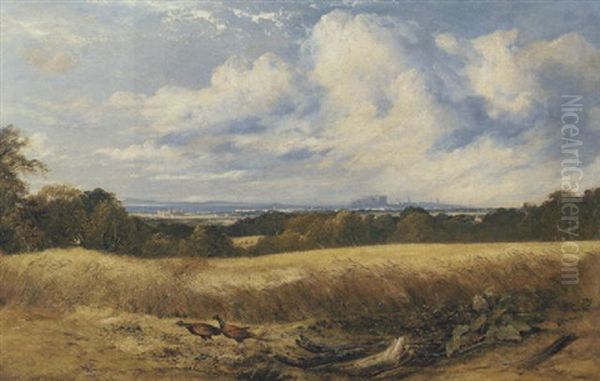 A Mid-lothian Landscape With Edinburgh In The Distance - view 1