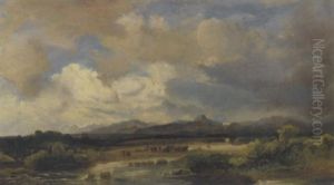 Cattle Grazing In A Highland Landscape by Horatio McCulloch