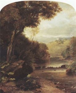 An Extensive Wooded River Landscape by Horatio McCulloch