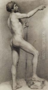 Studio Di Nudo Maschile (il Pellegrino) by Sante Bertelli