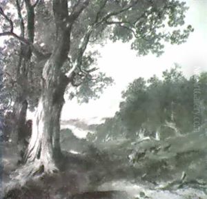 Deer In A Landscape by Horatio McCulloch