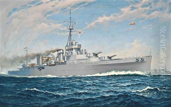 The Argentinian Training Cruiser La Argentina At Sea - view 1