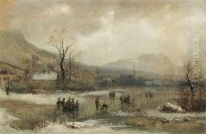 Activities On The Ice by Jervis McEntee