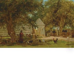 The Farm Yard, Upstate New York by Jervis McEntee