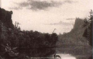 A Stag At Eve, Autumn by Jervis McEntee