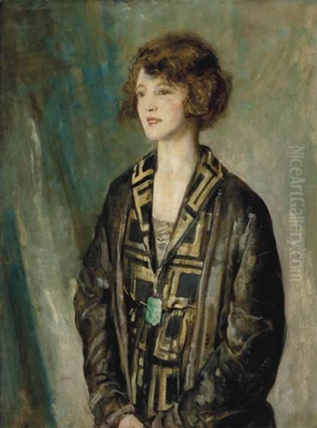 Portrait Of Mrs Charles Romer-williams, Wearing A Jade Pendant - view 1