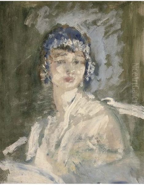 Portrait Of A Lady In A White Dress - view 1