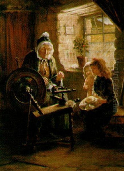 Spinning At Her Wheel - view 1