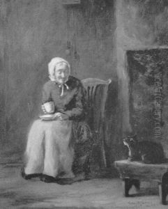 Alte Frau Mit Katze