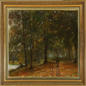 Hunter Walking In Herlufsholm Forest by Rudolf Bertelsen