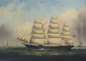 The Full-rigged "tiptree" Off The Eddystone Lighthouse