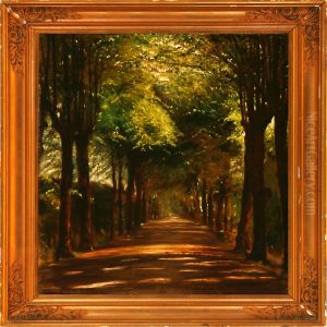 Forest Scene Nearherlufsholm, Denmark by Rudolf Bertelsen