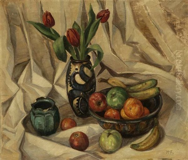 Still Life - Fruit, Tulips And Vases - view 1