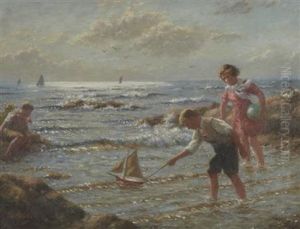 Sailing The Toy Boat by John Mcghie