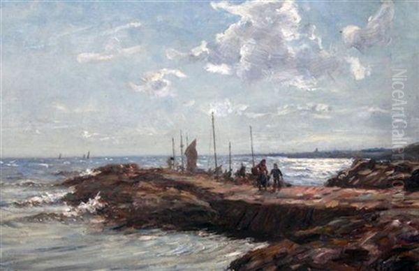 Fisherfolk On The Shoreline - view 1