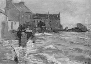 High Tide - The Harbor Wall, Pittenween High Tide - The Harbor Wall, Pittenween