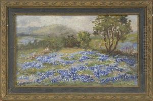 Field Of Bluebonnets by Eloise Polk Mcgill