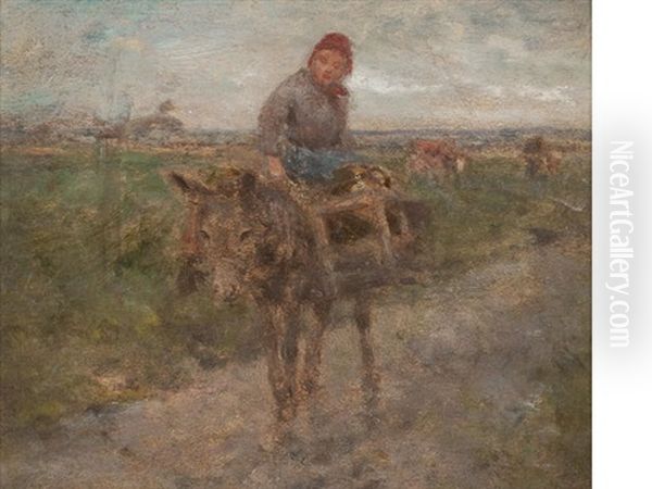 Old Woman On A Donkey - view 1
