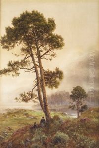 Kerry Lakeside Landscape With Figures Resting By A Tree by William Bingham McGuinness