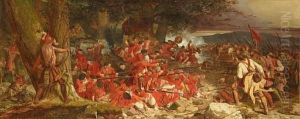 An Incident In The Revolutionary War Of America (the Fraser Highlanders At Stone Ferry) by McIan, Robert Ronald