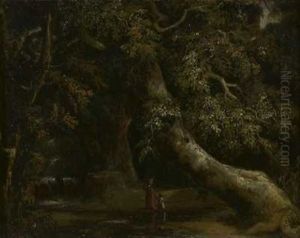 Urwald Mit Fluss Und Bauerin (+ Abend Uber Einer Flussaue; 2 Works) by McIan, Robert Ronald