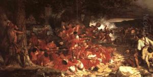 An Incident In The Revolutionary War Of America (the Fraser Highlanders At Stone Ferry) by McIan, Robert Ronald