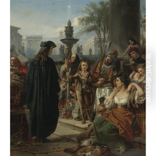 Metastasio, As A Child, Is Discovered By Gravina Singing Extemporaneous Verses In The Streets Of Rome - view 1