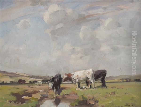 Cattle At The Pool Circa 1920 - view 1