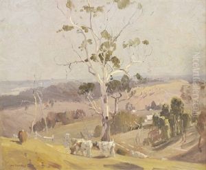 Cattle Grazing In A Hilly Landscape by William Beckwith Mcinnes