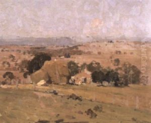 View Of Farmhouse With Haystack
