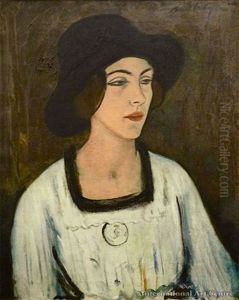 Untitled Lady In A Black Hat (phyllis Cavendish) by Raymond McIntyre