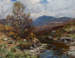 Sheep In An Argyll Landscape by Thomas Hope Mckay