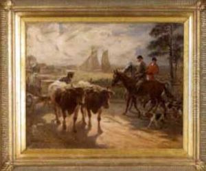 Coastal Scene With Hunting Party On A Country Road
