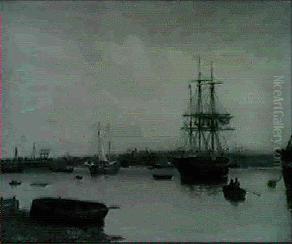 Shipping On The Tyne At Jarrow Sunset At Tynemouth - view 1