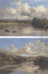 View On The Tay From Perth, With Kinnoull Hill Beyond