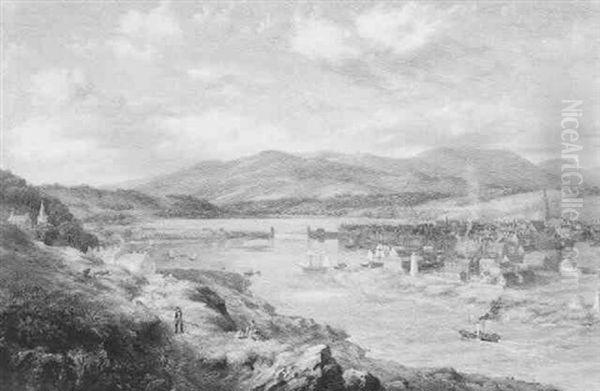 River By A Town - view 1