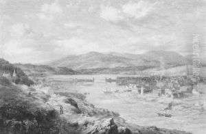 River By A Town by McNeil Robert McLeay