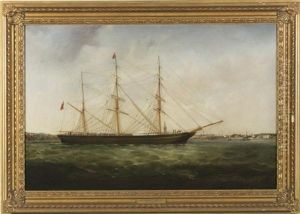 The Barque Margaret Longton At Anchor Off Liverpool by William Kimmins McMinn