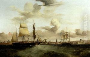 The Barque "orkney Lass" In Liverpool Harbor by William Kimmins McMinn