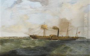 The Inward-bound Paddlesteamer "leinster Lass" Approaching Drogheda