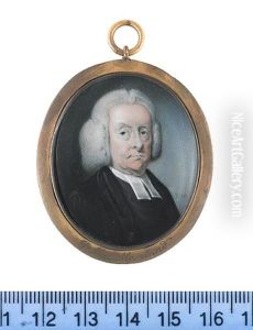A Cleric, Wearing Black Cloak, White Bands And Powdered Physical Wig