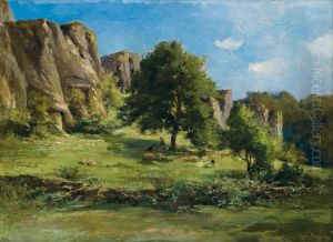 Scene Pastorale by Eugene Berthelon