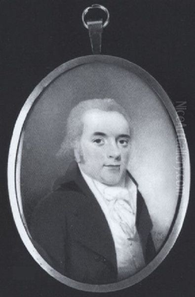A Gentleman, Wearing Brown Coat, White Waistcoat And Cravat - view 1