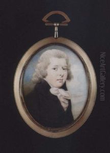 A Gentleman With Powdered Hair, Wearing Dark Grey Coat, Matching Waistcoat And Frilled White Cravat by Patrick John McMoreland