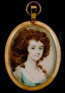 A Lady Wearing Decollete White Dress With Blue Bodice